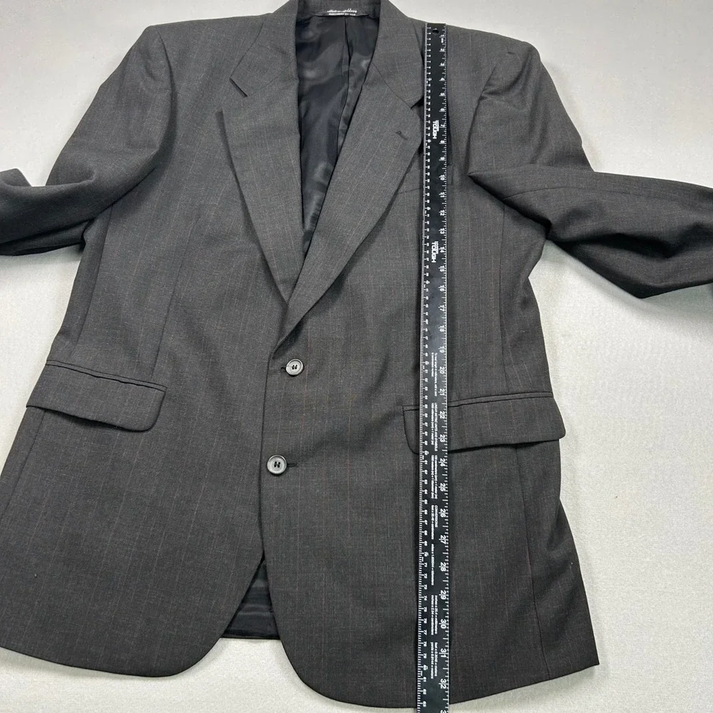 Kilburne‎ & Finch Mens 42L Blazer Charcoal Gray Pinstripe Wool Blend Suit Jacket